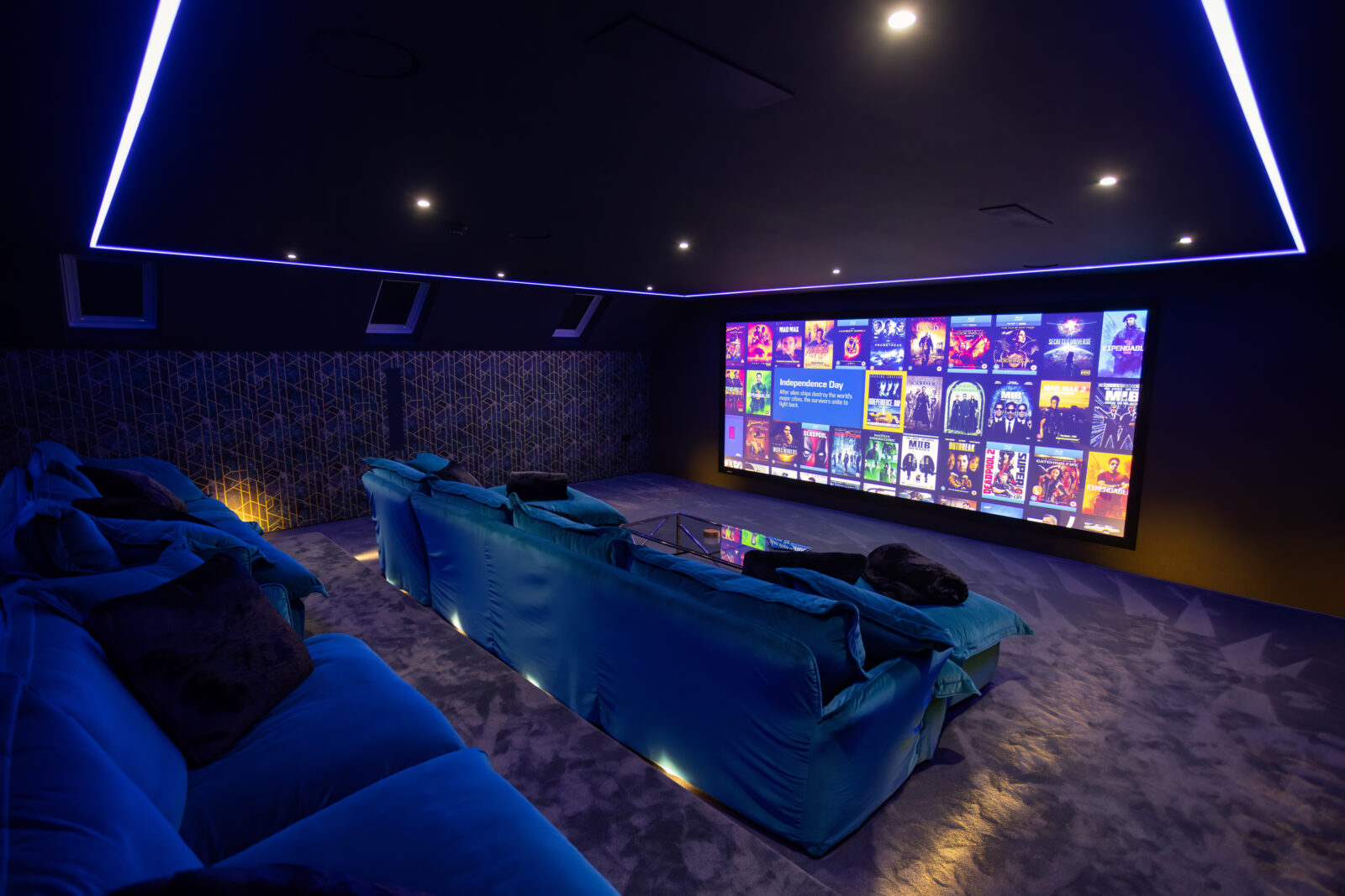 Cinema room in luxury home, Battle, East Sussex. New electrical installation by high-end residential electricians