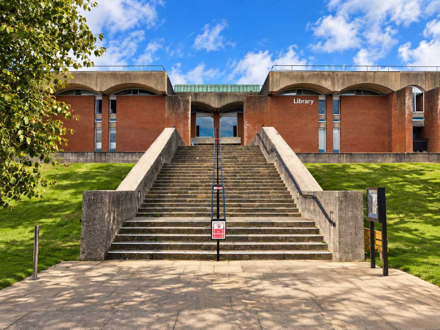 university led lighting upgrade - University Of Sussex Library Exterior